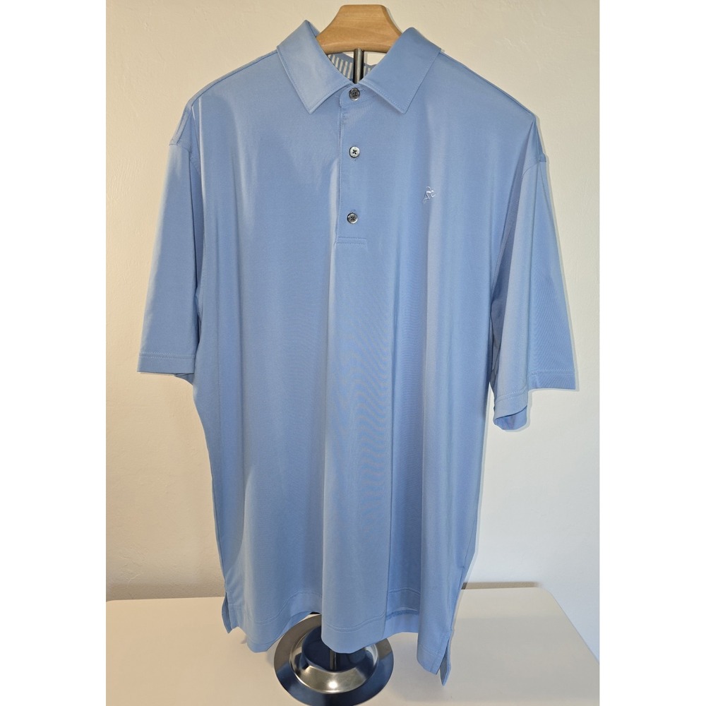FootJoy Men's Large Blue Polo Shirt Golf‎ Soccer Emblem Cool Spring Easter -236
